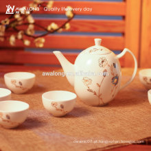Grade A Atacado estilo chinês impresso chifre de porcelana chá conjunto